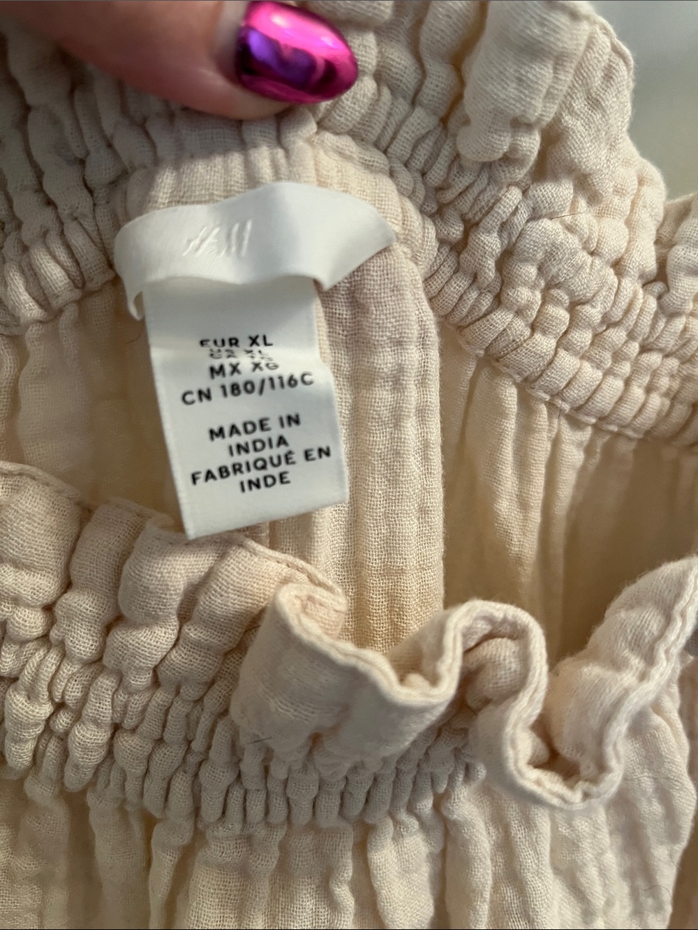 H&M Cream 100% cotton Maxi Dress with Spaghetti Straps - Picture 2 of 5